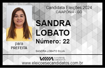 Candidato SANDRA LOBATO 2024 - CAIAPÔNIA - Eleições