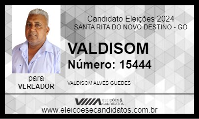 Candidato VALDISOM 2024 - SANTA RITA DO NOVO DESTINO - Eleições