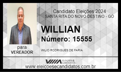 Candidato WILLIAN 2024 - SANTA RITA DO NOVO DESTINO - Eleições