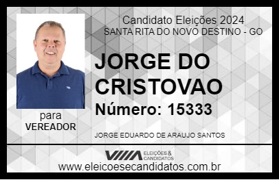 Candidato JORGE DO CRISTOVAO 2024 - SANTA RITA DO NOVO DESTINO - Eleições