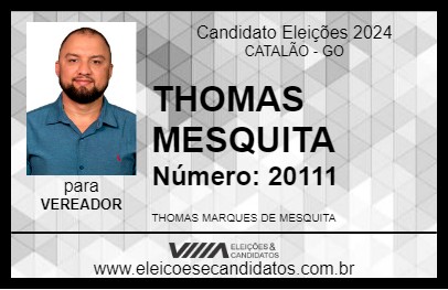 Candidato THOMAS MESQUITA 2024 - CATALÃO - Eleições