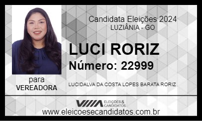 Candidato LUCI RORIZ 2024 - LUZIÂNIA - Eleições