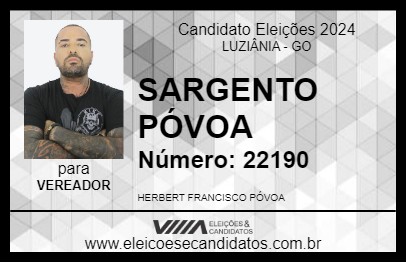 Candidato SARGENTO PÓVOA 2024 - LUZIÂNIA - Eleições