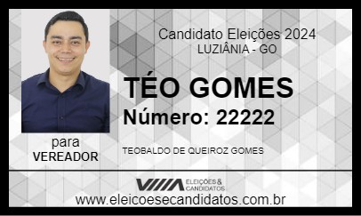 Candidato TÉO GOMES 2024 - LUZIÂNIA - Eleições