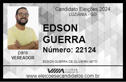 Candidato EDSON GUERRA 2024 - LUZIÂNIA - Eleições