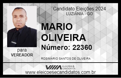 Candidato MARIO OLIVEIRA 2024 - LUZIÂNIA - Eleições