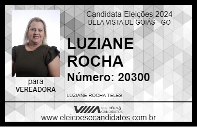 Candidato LUZIANE ROCHA 2024 - BELA VISTA DE GOIÁS - Eleições