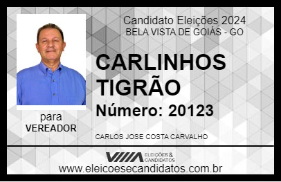 Candidato CARLINHOS TIGRÃO 2024 - BELA VISTA DE GOIÁS - Eleições