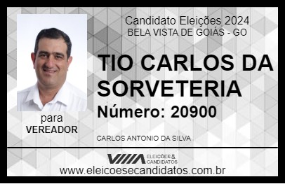 Candidato TIO CARLOS DA SORVETERIA 2024 - BELA VISTA DE GOIÁS - Eleições