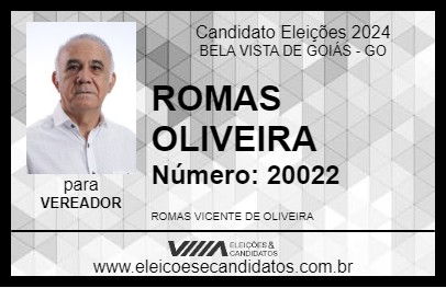 Candidato ROMAS OLIVEIRA 2024 - BELA VISTA DE GOIÁS - Eleições