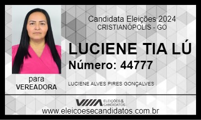 Candidato LUCIENE TIA LÚ 2024 - CRISTIANÓPOLIS - Eleições