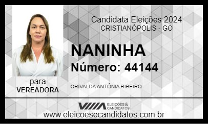 Candidato NANINHA 2024 - CRISTIANÓPOLIS - Eleições