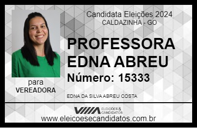 Candidato PROFESSORA EDNA ABREU 2024 - CALDAZINHA - Eleições