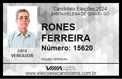 Candidato RONES FERREIRA 2024 - SANTA HELENA DE GOIÁS - Eleições