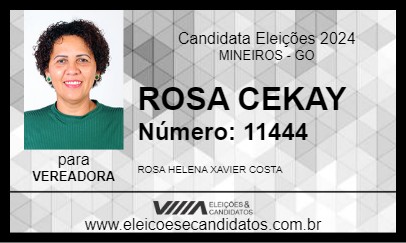 Candidato ROSA CEKAY 2024 - MINEIROS - Eleições