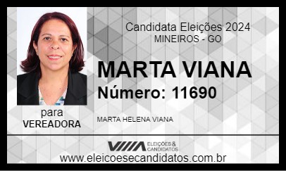 Candidato MARTA VIANA 2024 - MINEIROS - Eleições