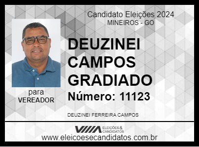 Candidato DEUZINEI CAMPOS GRADIADO 2024 - MINEIROS - Eleições