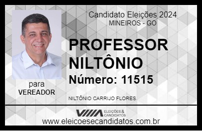 Candidato PROFESSOR NILTÔNIO 2024 - MINEIROS - Eleições