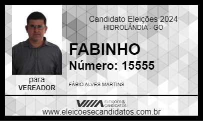 Candidato FABINHO 2024 - HIDROLÂNDIA - Eleições