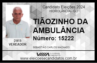 Candidato TIÃOZINHO DA AMBULÂNCIA 2024 - HIDROLÂNDIA - Eleições