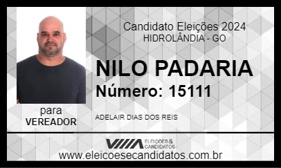 Candidato NILO PADARIA 2024 - HIDROLÂNDIA - Eleições