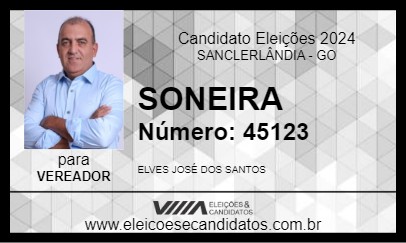 Candidato SONEIRA 2024 - SANCLERLÂNDIA - Eleições