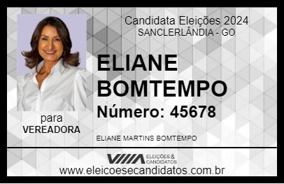 Candidato ELIANE BOMTEMPO 2024 - SANCLERLÂNDIA - Eleições