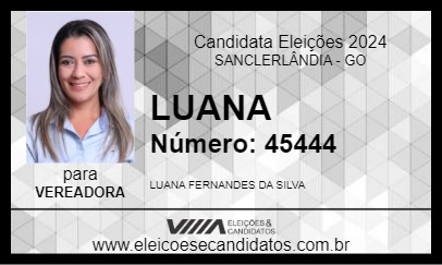 Candidato LUANA 2024 - SANCLERLÂNDIA - Eleições