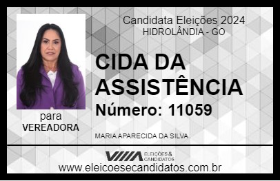 Candidato CIDA DA ASSISTÊNCIA 2024 - HIDROLÂNDIA - Eleições