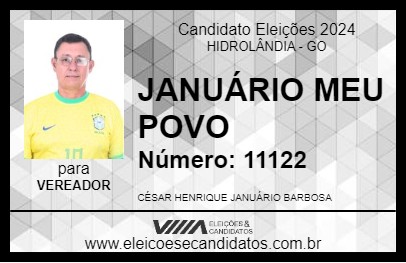 Candidato JANUÁRIO MEU POVO 2024 - HIDROLÂNDIA - Eleições