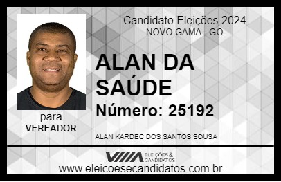 Candidato ALAN DA SAÚDE 2024 - NOVO GAMA - Eleições