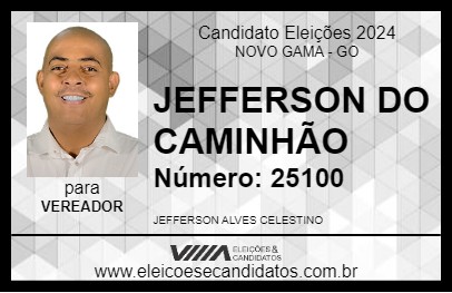 Candidato JEFFERSON DO CAMINHÃO 2024 - NOVO GAMA - Eleições