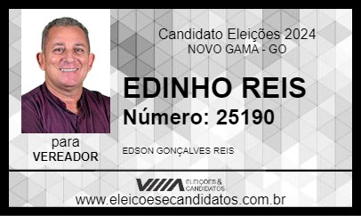 Candidato EDINHO REIS 2024 - NOVO GAMA - Eleições