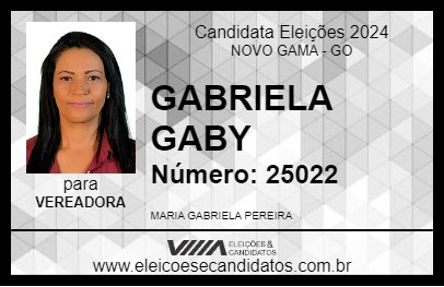 Candidato GABRIELA GABY 2024 - NOVO GAMA - Eleições