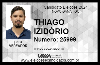 Candidato THIAGO IZIDÓRIO 2024 - NOVO GAMA - Eleições