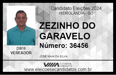 Candidato ZEZINHO DO GARAVELO 2024 - HIDROLÂNDIA - Eleições