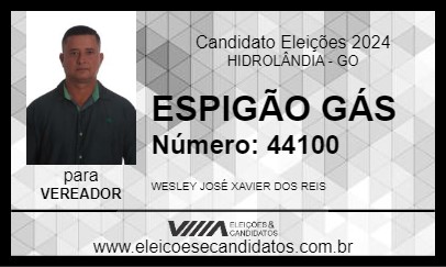 Candidato ESPIGÃO GÁS 2024 - HIDROLÂNDIA - Eleições