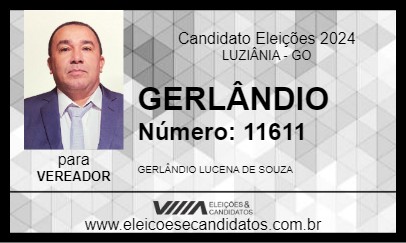 Candidato GERLÂNDIO 2024 - LUZIÂNIA - Eleições