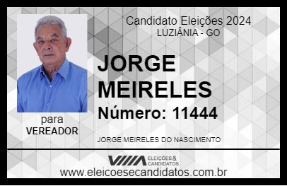 Candidato JORGE MEIRELES 2024 - LUZIÂNIA - Eleições