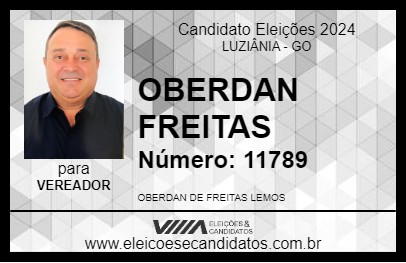 Candidato OBERDAN FREITAS 2024 - LUZIÂNIA - Eleições