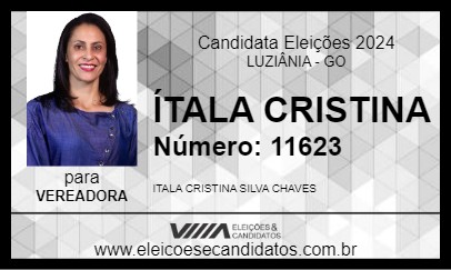 Candidato ÍTALA CRISTINA 2024 - LUZIÂNIA - Eleições