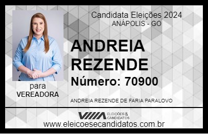 Candidato ANDREIA REZENDE 2024 - ANÁPOLIS - Eleições