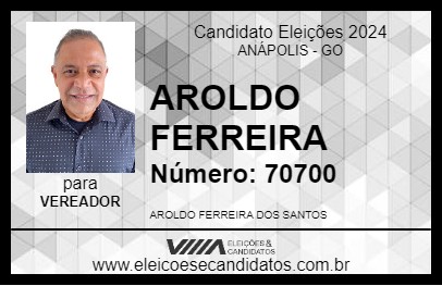 Candidato AROLDO FERREIRA 2024 - ANÁPOLIS - Eleições