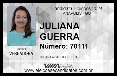 Candidato JULIANA GUERRA 2024 - ANÁPOLIS - Eleições