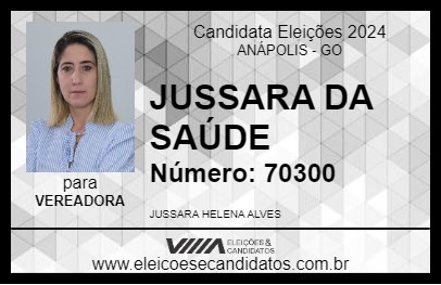 Candidato JUSSARA DA SAÚDE 2024 - ANÁPOLIS - Eleições