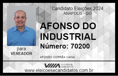 Candidato AFONSO DO INDUSTRIAL 2024 - ANÁPOLIS - Eleições