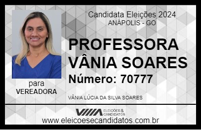 Candidato PROFESSORA VÂNIA SOARES 2024 - ANÁPOLIS - Eleições