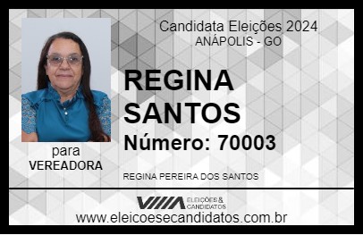 Candidato REGINA SANTOS 2024 - ANÁPOLIS - Eleições