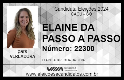 Candidato ELAINE DA PASSO A PASSO 2024 - CAÇU - Eleições