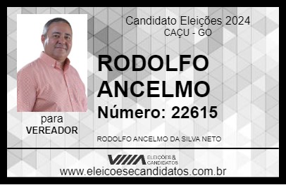 Candidato RODOLFO ANCELMO 2024 - CAÇU - Eleições